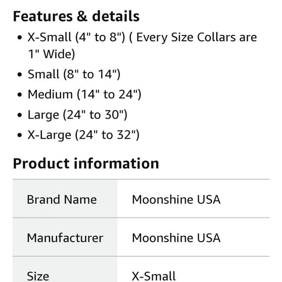 Moonshine USA Dog Collar And Leash Size XS - Picture 9 of 9